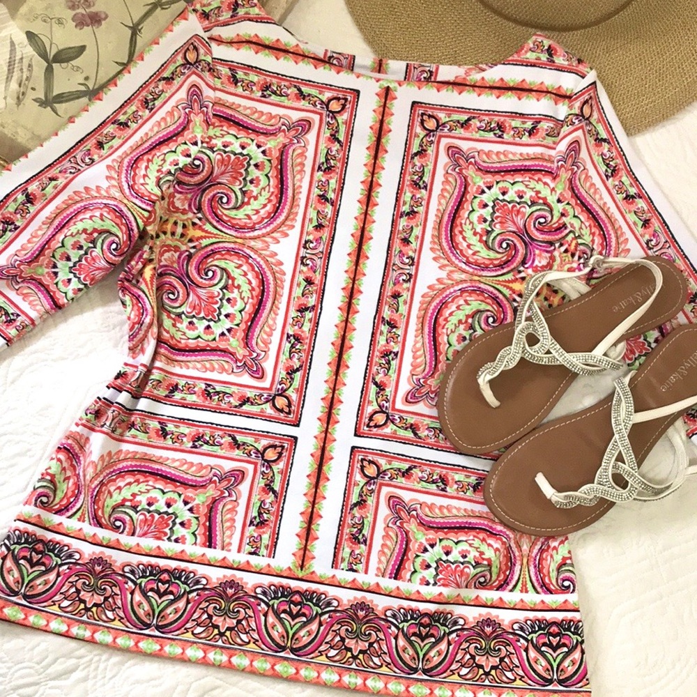 Charter Club Vibrant Paisley Top